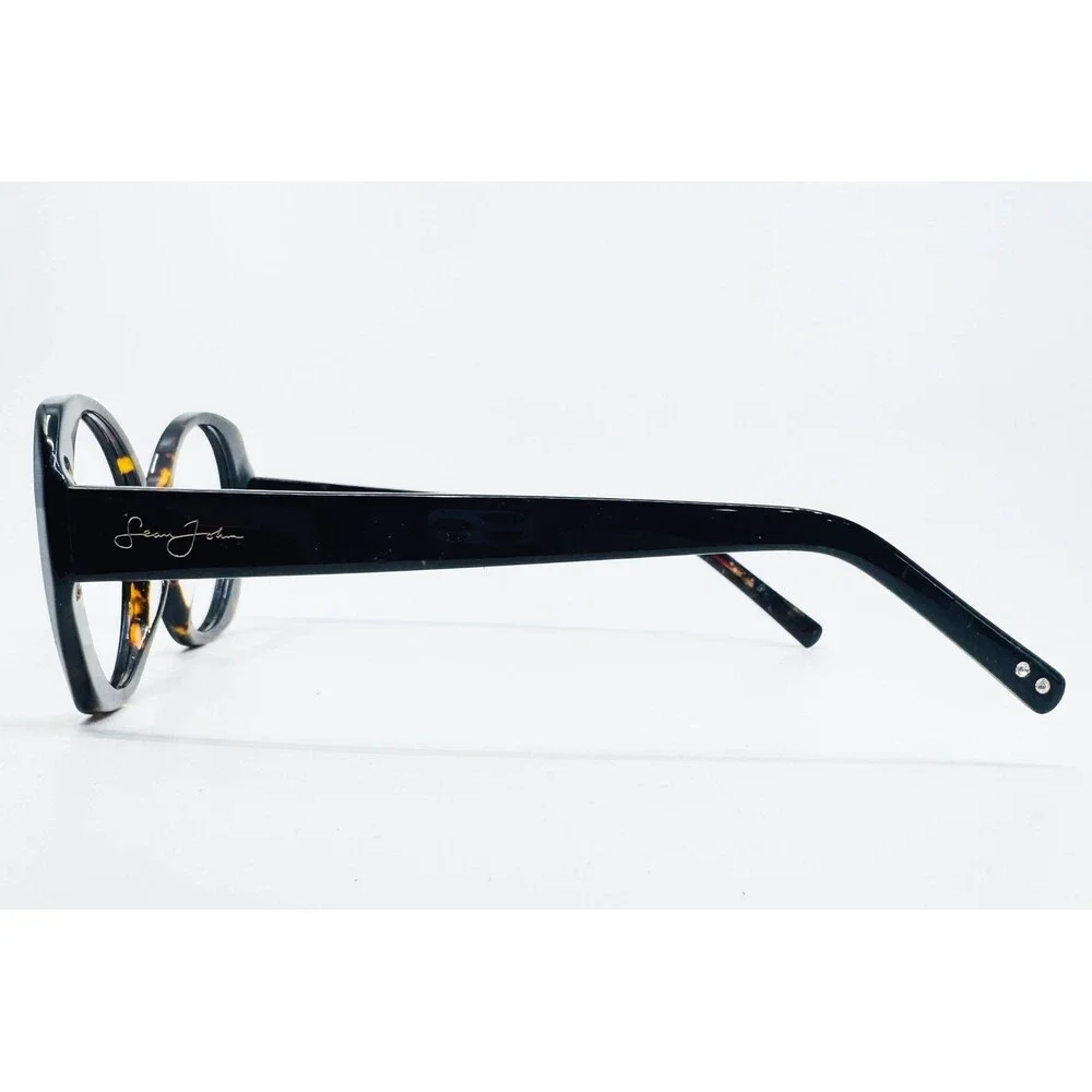 Sean John Eyeglasses Womens Black Pre-owned Round SJLO6005 001 50-18-145
